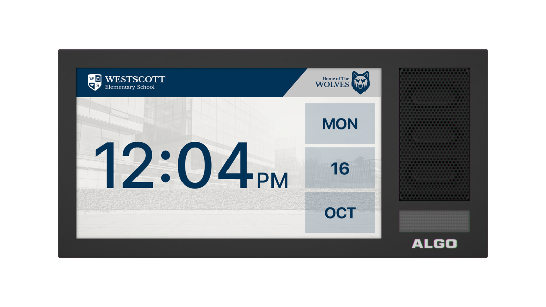 Algo Communication Products 8410 | IP Digital Display With Speaker - Single Sided