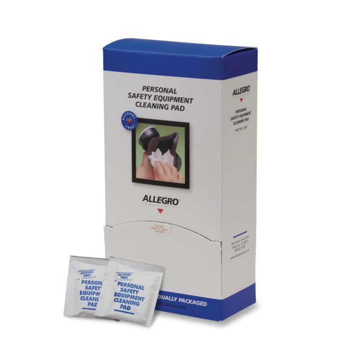 Allegro Safety 3001 | Respirator Cleaning Pads, Benzalkonium Chloride, 100 Individually Wrapped Wipes/Box