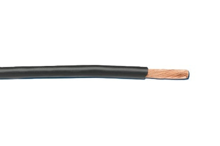 Alpha Wire 1636 BK005 | 18 AWG 1-Conductor Stranded Tinned Copper Lead Wire, EPR Insulation, Black, 5 kV, 90°C, 100 ft Reel