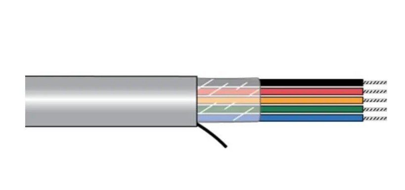 Alpha Wire 5422 SL005 | Multicore Cable, 2 Cores, 0.75 mm, Unscreened, 100 Feet, Grey PVC Sheath, 18 AWG
