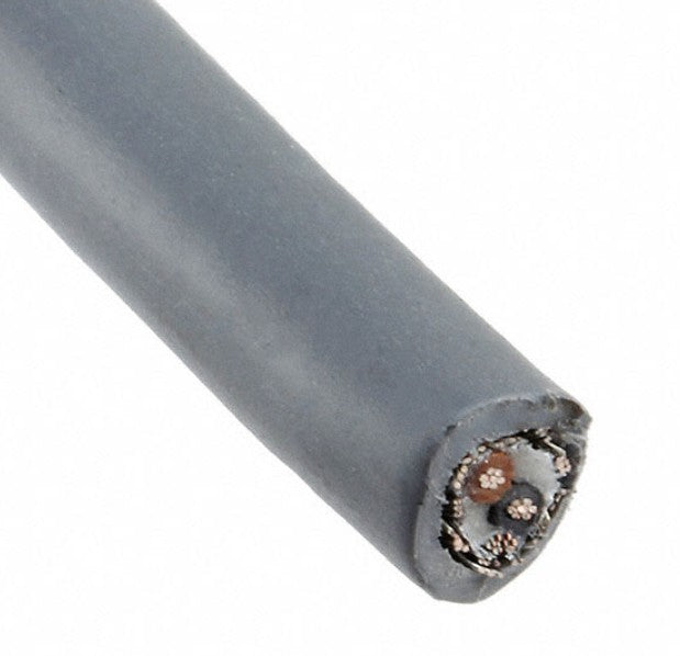 Alpha Wire 77222 SL005 | 2 Conductor Multi-Conductor Cable Slate 16 AWG Foil, Braid 100.0' (30.5m)
