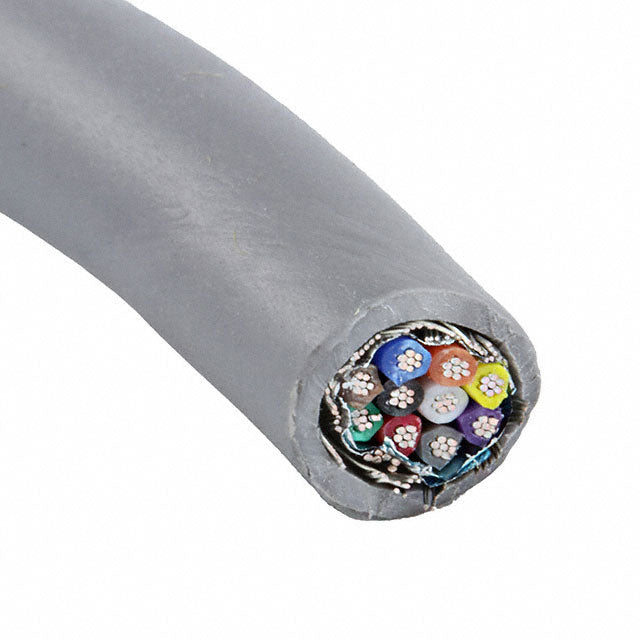 Alpha Wire M2480 SL001 | 10 Conductor Multi-Conductor Cable Slate 22 AWG Foil, Braid 1000.0' (304.8M)