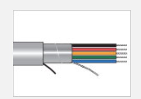 Alpha Wire M64817 SL001 | 20 AWG 3-Conductor Stranded Cable, FEP Insulation, Foil Shield, FEP Jacket, Color Code, Black/White/Red