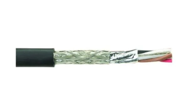 Alpha Wire M9740020 BK001 | Multiconductor Cable, STP, 2 PRS, 20 AWG, 7x28, Individual + Overall Foil, PVC Insulated, BC