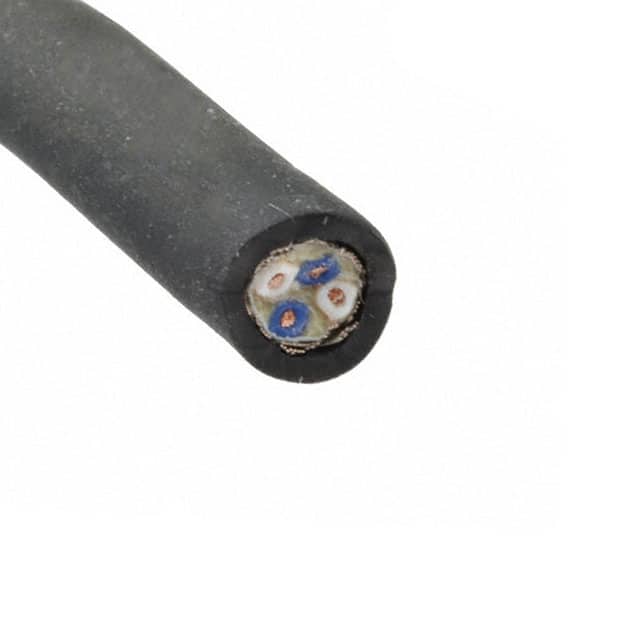 Alpha Wire 1772 BK001 | 4 Conductor Multi-Conductor Cable Black 25 AWG Braid 1000.0' (304.8m)