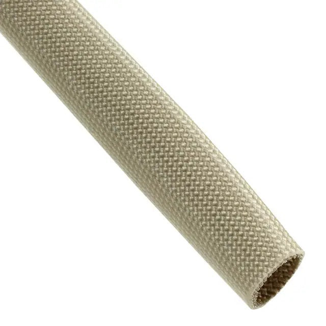 Alpha Wire PF2003/8 NA005 | Natural Fiberglass, Silicone Coated Braided Sleeving 0.375" (9.52mm) 100' (30.48m)