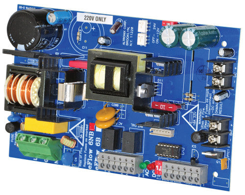 Altronix EFLOW6NBV | Power Supply Charger, Single Output, 12/24VDC @ 6A, Aux Output, FAI, LinQ2 Ready, 220VAC, Board