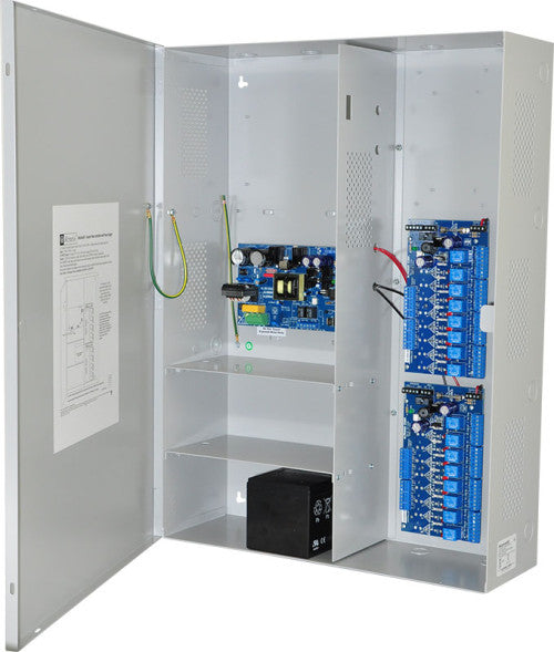 Altronix MAXIMAL5DV | Access Power Controller w/ Power Supply/Charger, 16 PTC Class 2 Relay Outputs, 12VDC @ 9A, 220VAC, BC800 Enclosure