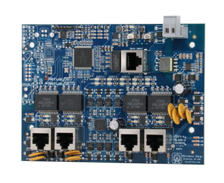 Altronix NETWAY5BT | 5-port Hardened 802.3bt 4P PoE Switch Board