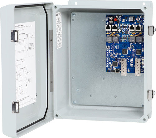 Altronix NETWAYSP41BTWPN | 4-port Hardened 802.3bt 4PPoE Switch (uses external power supply). - NEMA4/4X, IP66 rated Outdoor enclosure.