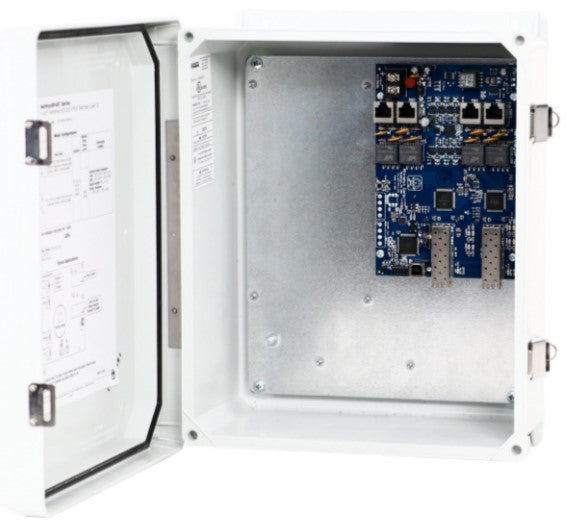 Altronix NETWAYSP4BTWPN | Dual 1G Fiber Optic SFP, 4-ports 10/100/1000 802.3bt 4PPoE (90W max each, 240W total); Requires 48-56V input