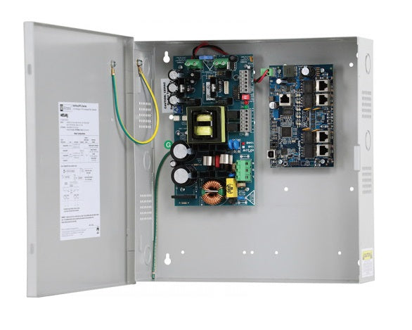 Altronix OTM1000E3M230C | 5-port Managed Hardened PoE+ Switch with Power Supply/Charger - NEMA1 Rated Indoor Enclosure BC300