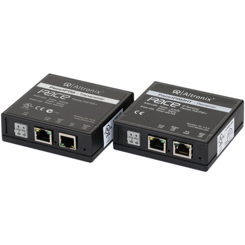 Altronix PACE1PRMTHT | Long Range Ethernet Adapter Kit, 100Mbps, IP and PoE+ over Extended Distance CAT5e Solution, Includes Receiver & Transceiver