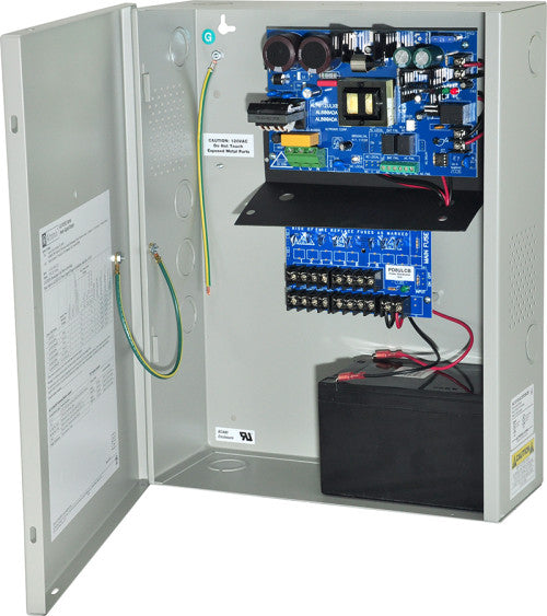 Altronix AL1012ULXPD8CB | Power Supply Charger, 8 PTC Class 2 Outputs, 12VDC @ 10A, 115VAC, BC400 Enclosure