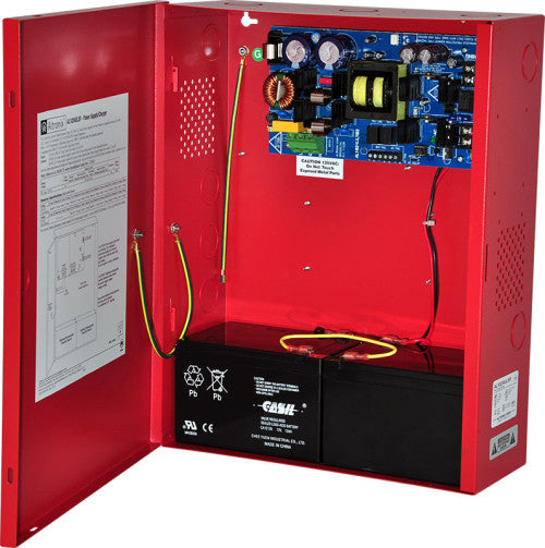 Altronix AL1024XR220 | Power Supply Charger, Single Fused Output, 24VDC @ 10A, 220VAC, Red BC400 Enclosure