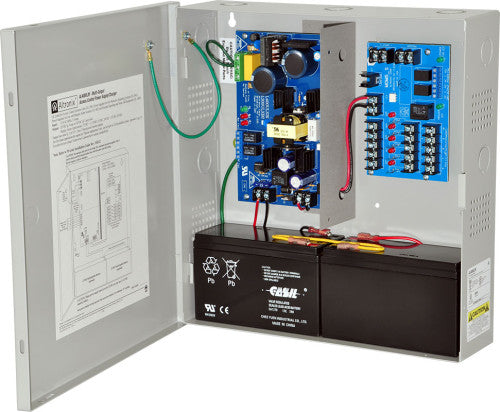 Altronix AL400ULM | Access Power Distribution Module w/ Power Supply/Charger, 5 PTC Class 2 Outputs, 12/24VDC @ 4A, FAI, 115VAC, BC300 Enclosure