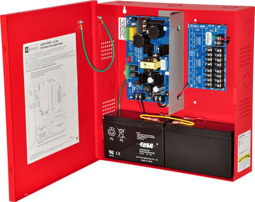 Altronix AL400ULPD8CBR | Power Supply Charger, 8 PTC Class 2 Outputs, 12/24VDC @ 4A, 115VAC, Red BC300 Enclosure