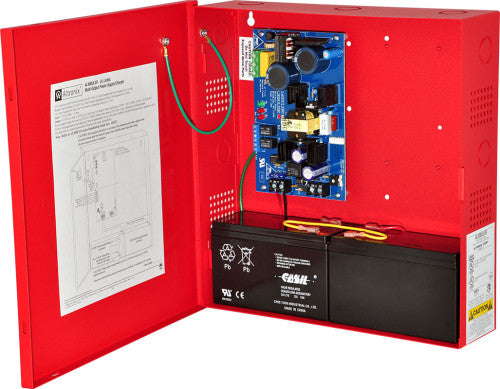 Altronix AL400XR220 | Power Supply Charger, Single Class 2 Output, 12/24VDC @ 4A, 220VAC, Red BC300 Enclosure