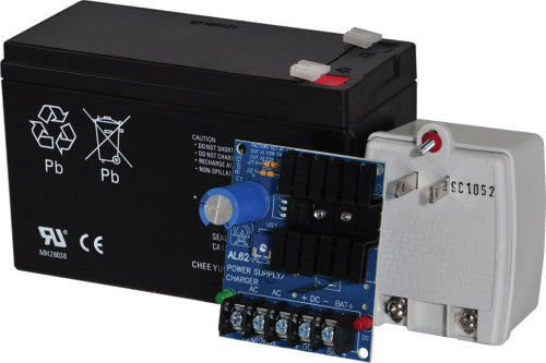 Altronix AL62412CX | Linear Power Supply Charger, Single Class 2 Output, 6/12/24VDC @ 1.2A, 16 to 24VAC, Board, includes BT126 and TP1620