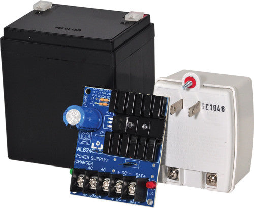 Altronix AL62412C | Linear Power Supply Charger, Single Class 2 Output, 6/12/24VDC @ 1.2A, 16 to 24VAC Board, includes BT124 and TP1620