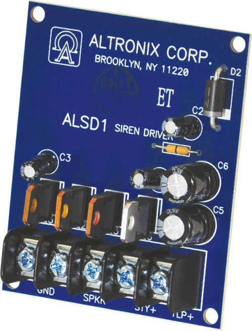 Altronix ALSD1 | Dual Channel Siren Driver, 6/12VDC, 113 db to 120 db