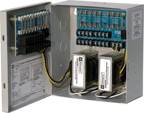 Altronix ALTV2416 | CCTV Power Supply, 16 Fused Outputs, 24/28VAC @ 8A, 115VAC, BC100 Enclosure