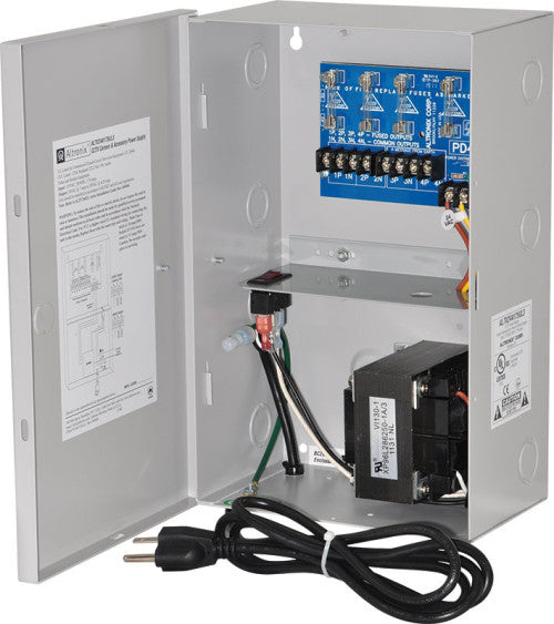 Altronix ALTV244175UL3 | CCTV Power Supply, 4 Fused Outputs, 24/28VAC @ 7A, 115VAC, BC200 Enclosure, includes 3-wire line cord