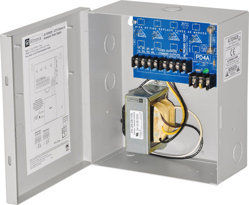 Altronix ALTV244CB | CCTV Power Supply, 4 PTC Outputs, 24/28VAC @ 4A, 115VAC, BC100 Enclosure