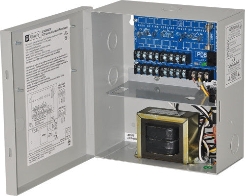 Altronix ALTV248ULCB | CCTV Power Supply, 8 PTC Class 2 Outputs, 24/28VAC @ 3.5A, 115VAC, BC100 Enclosure