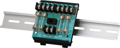 Altronix DP4 | Power Distribution Module, 4 Fused Outputs up to 48 VAC/VDC, On/Off Switch, Includes ST3 and CLIP1 for DIN Rail Mounting