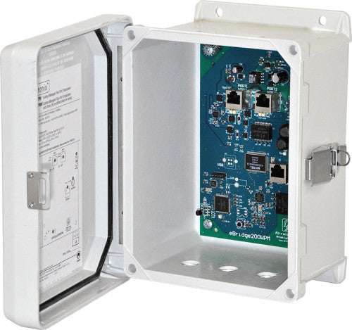 Altronix EBRIDGE200WPMH | EoC or Long Range Ethernet 2 Port Transceiver, Outdoor, Passes PoE/PoE+/Hi-PoE 60W from Receiver, Requires Compatible Receiver, 3 wiring inlets with gland s