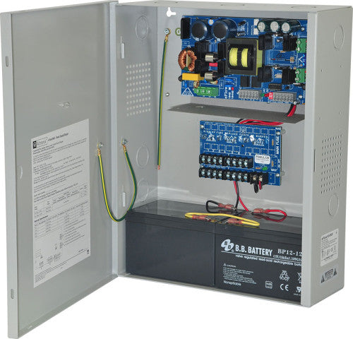 Altronix EFLOW104NX8D | Power Supply Charger, 8 PTC Class 2 Outputs, 24VDC @ 10A, Aux Output, FAI, LinQ2 Ready, 115VAC, BC400 Enclosure