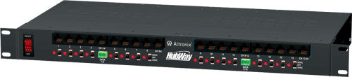 Altronix HUBWAY16DI | UTP Passive Transceiver Hub, 16 Channel, Video up to 750', Integrated 24/28VAC Isolated Power Supply, 115/220VAC, 1U