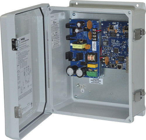 Altronix NETWAYSP3WP | Single 1G Fiber SFP, 3 port 10/100/1000 (2 ports PoE/PoE+ 60W Hi-PoE & 1 port PoE/PoE+); Hardened 120W Power Supply/BatChgr & Switch Boards mounted in NEMA4/4X, IP66 rated Outdoor enclosure; LINQ