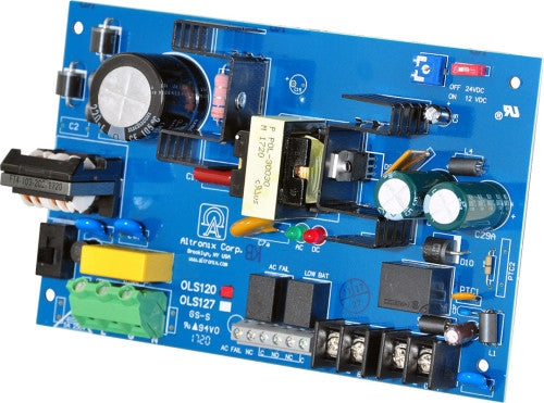 Altronix OLS120 | Power Supply Charger, Single Output, 12/24VDC @ 4A, 115/230VAC, Board