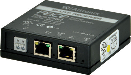 Altronix PACE1PRM | Long Range Ethernet Single Port Receiver, 100Mbps per port, Passes PoE/PoE+, Requires Compatible Transceiver
