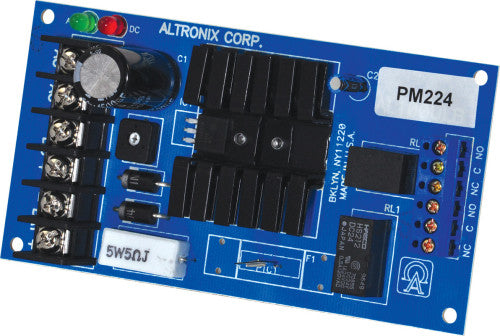 Altronix PM224 | Linear Power Supply/Charger, Single Output, 24VDC @ .75A, 24VAC, Board