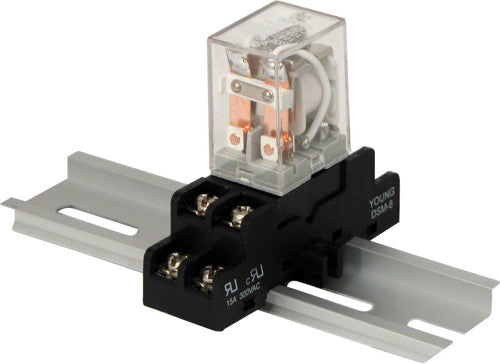 Altronix RAC24 | Relay and Base Module, 24VAC, DPDT Contacts @ 10A - 220VAC/28VDC, DIN Rail Mountable