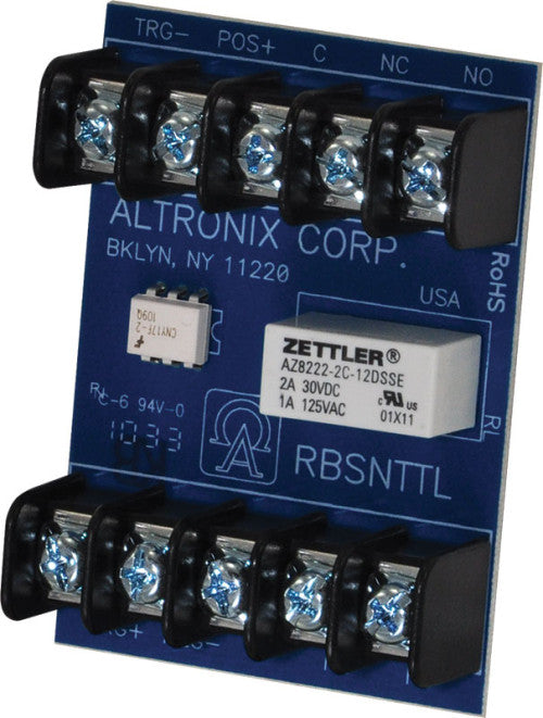 Altronix RBSNTTL | Relay Module, Ultra Sensitive, 12/24VDC, DPDT Contacts @ 1A - 120VAC or 2A - 28VDC