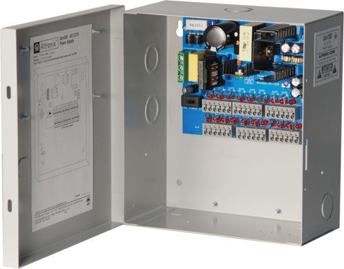 Altronix SAV18D | CCTV Power Supply, 18 PTC Class 2 Outputs, 12VDC @ 5A, 115VAC or 230VAC, BC100 Enclosure