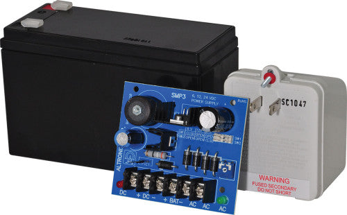 Altronix SMP312CX | Power Supply Charger, Single Output, 6/12/24VDC @ 2.5A, 16-28VAC, Board, Includes BT126 and TP1640