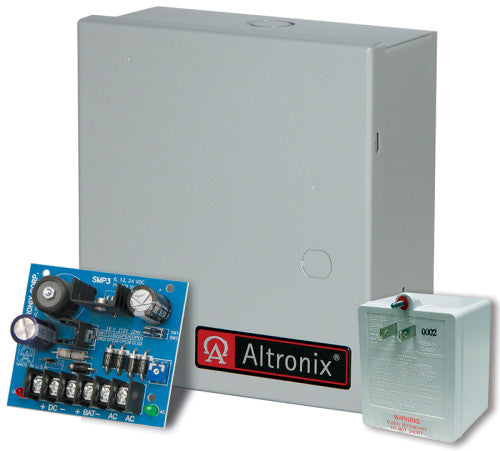 Altronix SMP3ET | Power Supply Charger, Single Output, 6/12 @ 2.5A, 16-28VAC, BC100 Enclosure, includes TP1640
