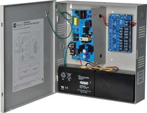 Altronix SMP5PMP8CB | Power Supply Charger, 8 PTC Outputs, 12/24VDC @ 4A, 115/220VAC, Supervision, BC300 Enclosure
