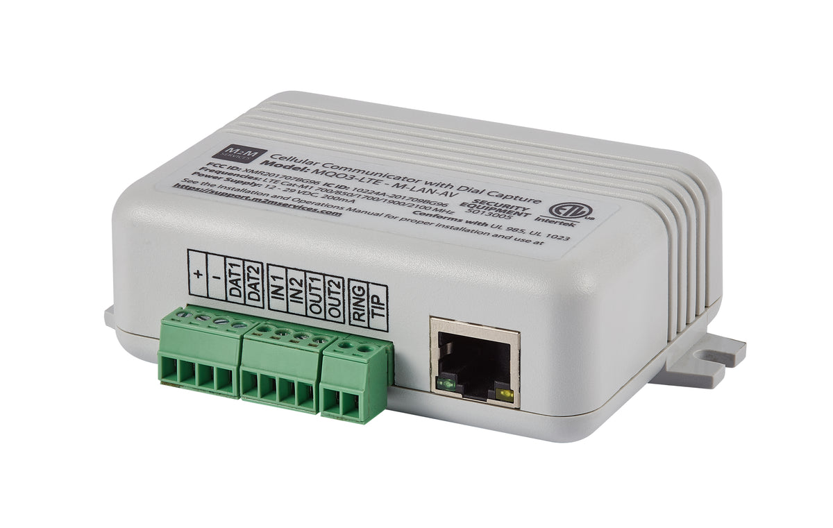 Alula MQ03LTEMLANAV | Fire Alarm Communicator, Communication Technology, Cellular, Ethernet, 12 to 30 VDC