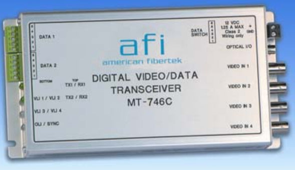 American Fibertek MT746C | 4-Channel 8 Bit Video with MPD Data & CC Module Transmitter