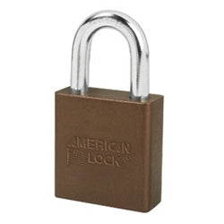American Lock A1205BRN KZ | Aluminum Rekeyable Padlock, Brown, 5-Pin, 1-1/8" Shackle, Zero-Bitted
