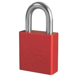 American Lock Company A1205RED KZ | Red Aluminum Padlock, Rekeyable, Zero-Bitted, 5-Pin, 1-1/8" Clearance