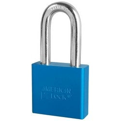 American Lock Company A1306BLU KZ | Blue Aluminum Padlock, Rekeyable, Zero-Bitted, 5-Pin, 2" Clearance
