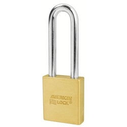 American Lock Company A3702WO | Brass Padlock, LFIC Compatible, 5/16" x 3" Clearance, No Cylinder