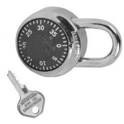 American Lock A400K 411 | Combination Padlock, 3-Dial, Stainless Case, 2" Dia, Blue Dial, Key Control, 3/4" Clearance Shackle, Key #411
